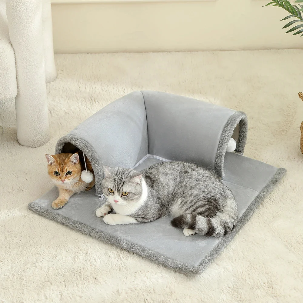 Plush Cat Tunnel Cube Bed �C Soft Padded Interior for Sleep & Play