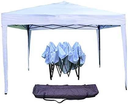 FP-TECH - GAZEBO PIEGHEVOLE GIARDINO 3X3 AUTOMATICO RICHIUDIBILE FISARMONICA STAND FIERA VERDE O BIANCO (Gazebo Bianco)