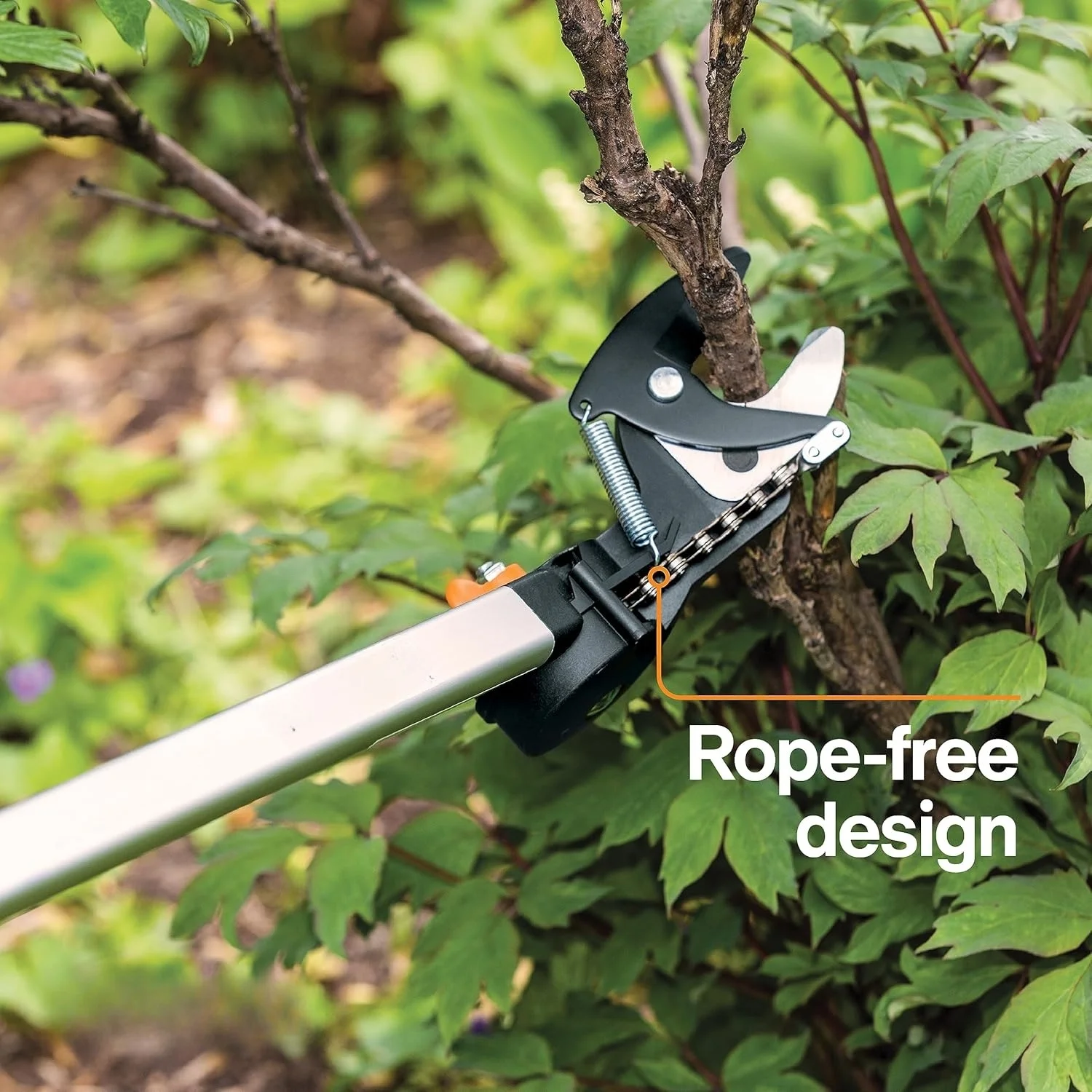 2-in-1 Extendable Tree Pruner and Pole Saw (Extends 7.9 - 12 feet) with Rotating Head, Pruning Stik Model with15-Inch Double-Grind Saw Blade, and Double Locking System