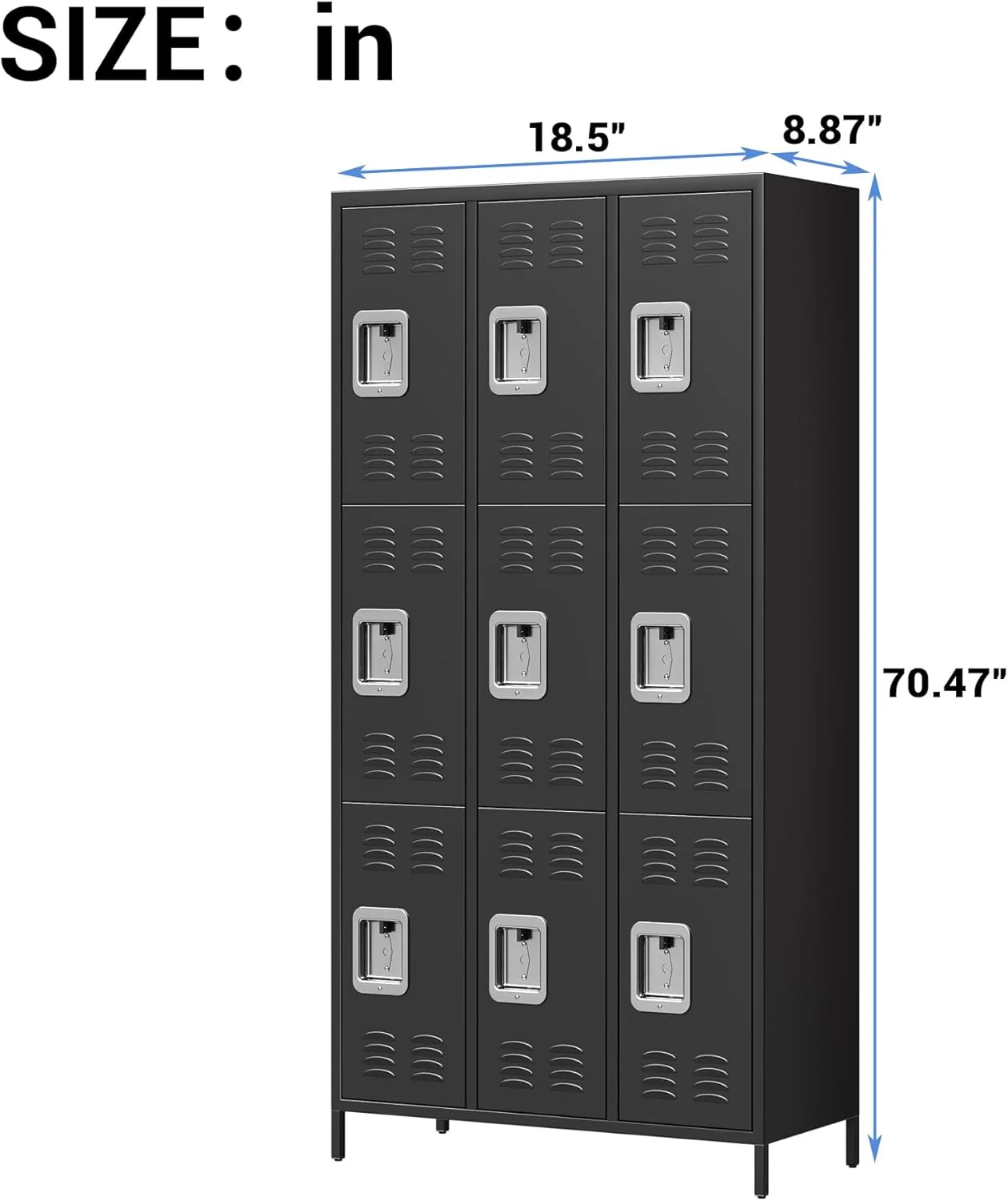 GAOMON Locker for Employees, 6 Doors Locker Cabinet with Hooks, Storage Locker