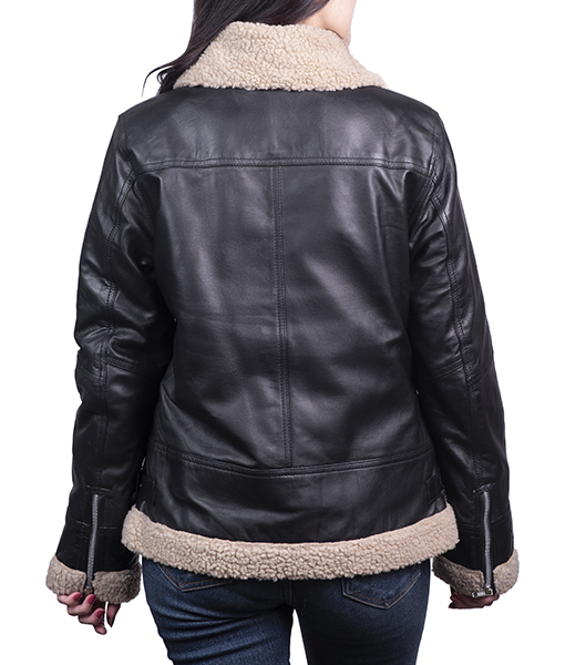 Zandra Black Aviator Jacket