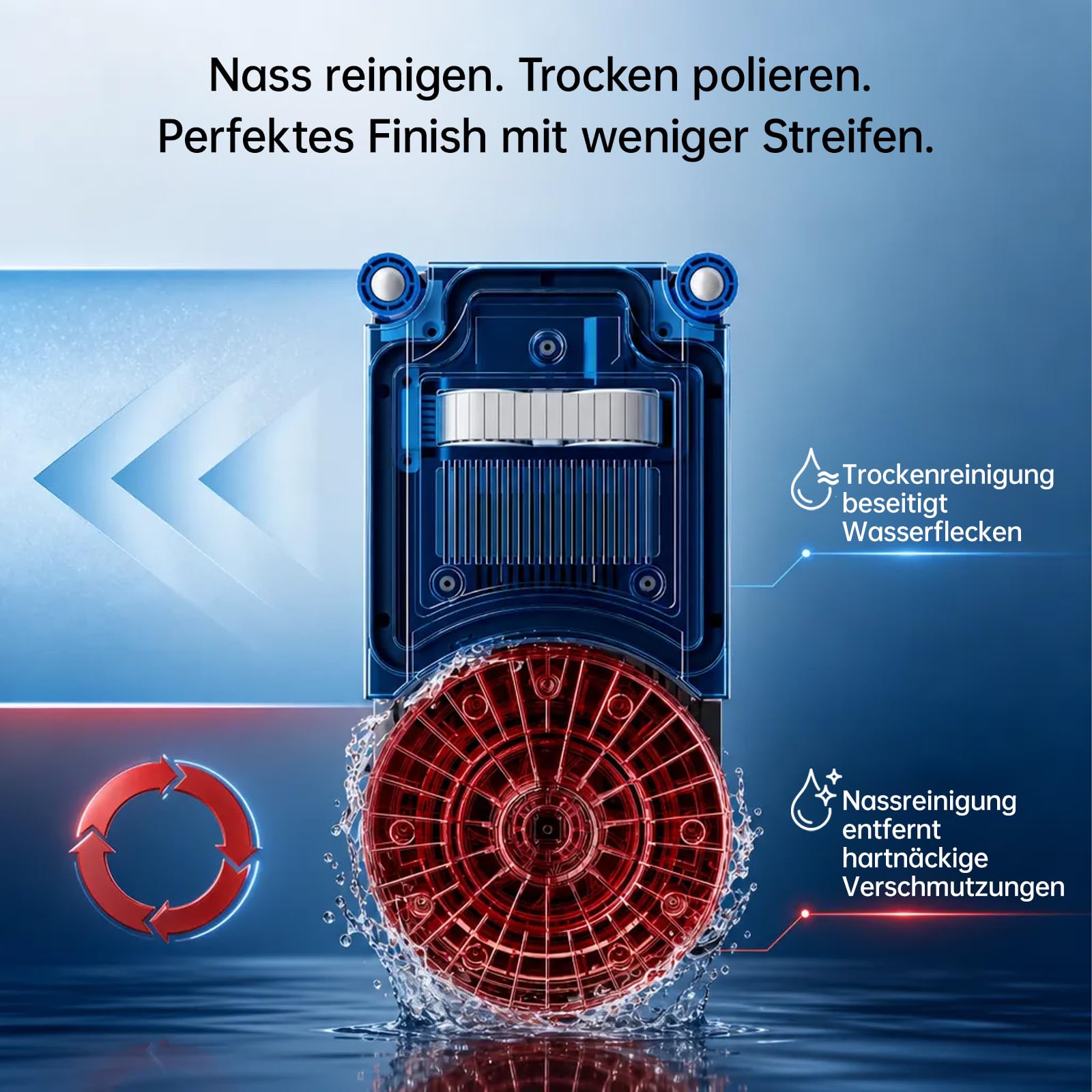 Fensterputzroboter HUTT 10 6500 Pa Nass-Trocken-Reinigung Doppelspray 80 ml Tank 150 m² 9 Sensoren 30 Min. Akkusicherung 65 dB