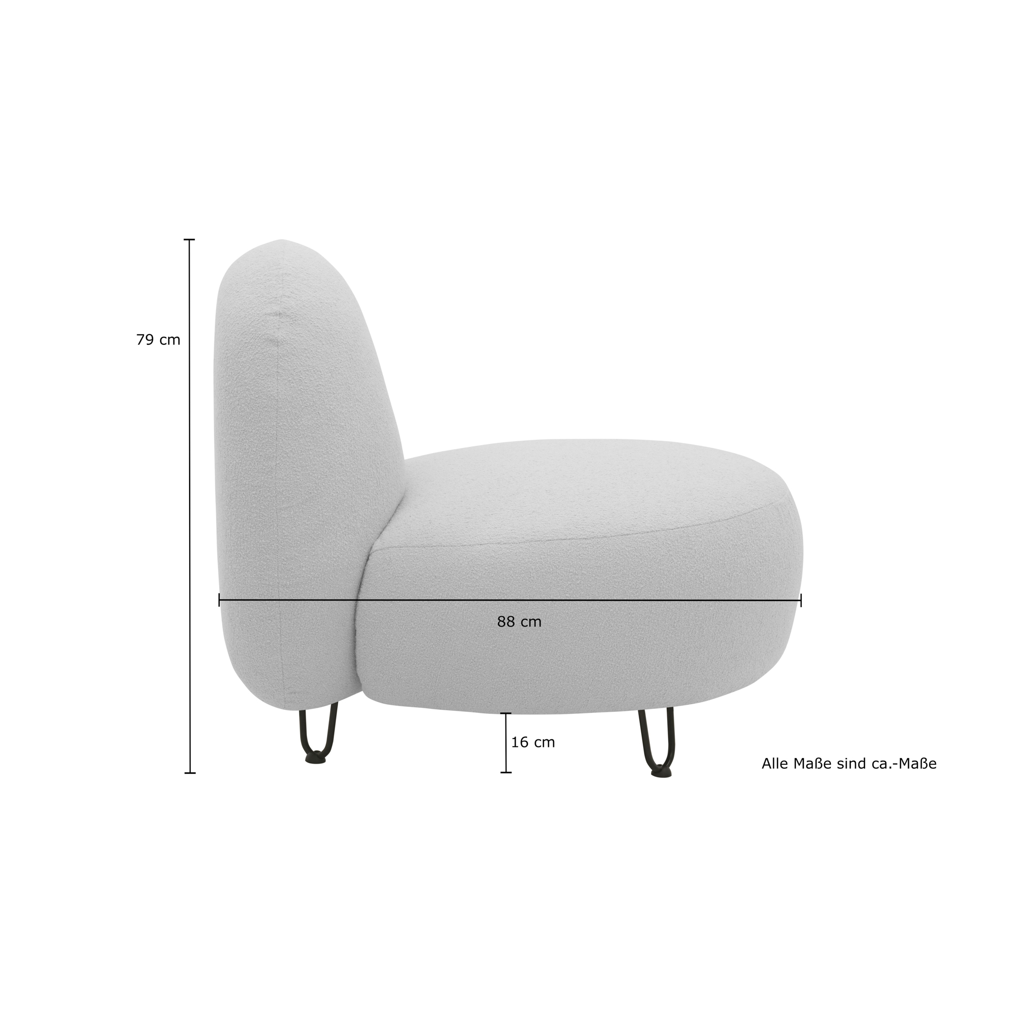 Outdoor Sofa 300 011 Sessel, Gartensofa, Gartenmöbel, Outdoor Möbel, beige, 76 x 88 x 79 cm