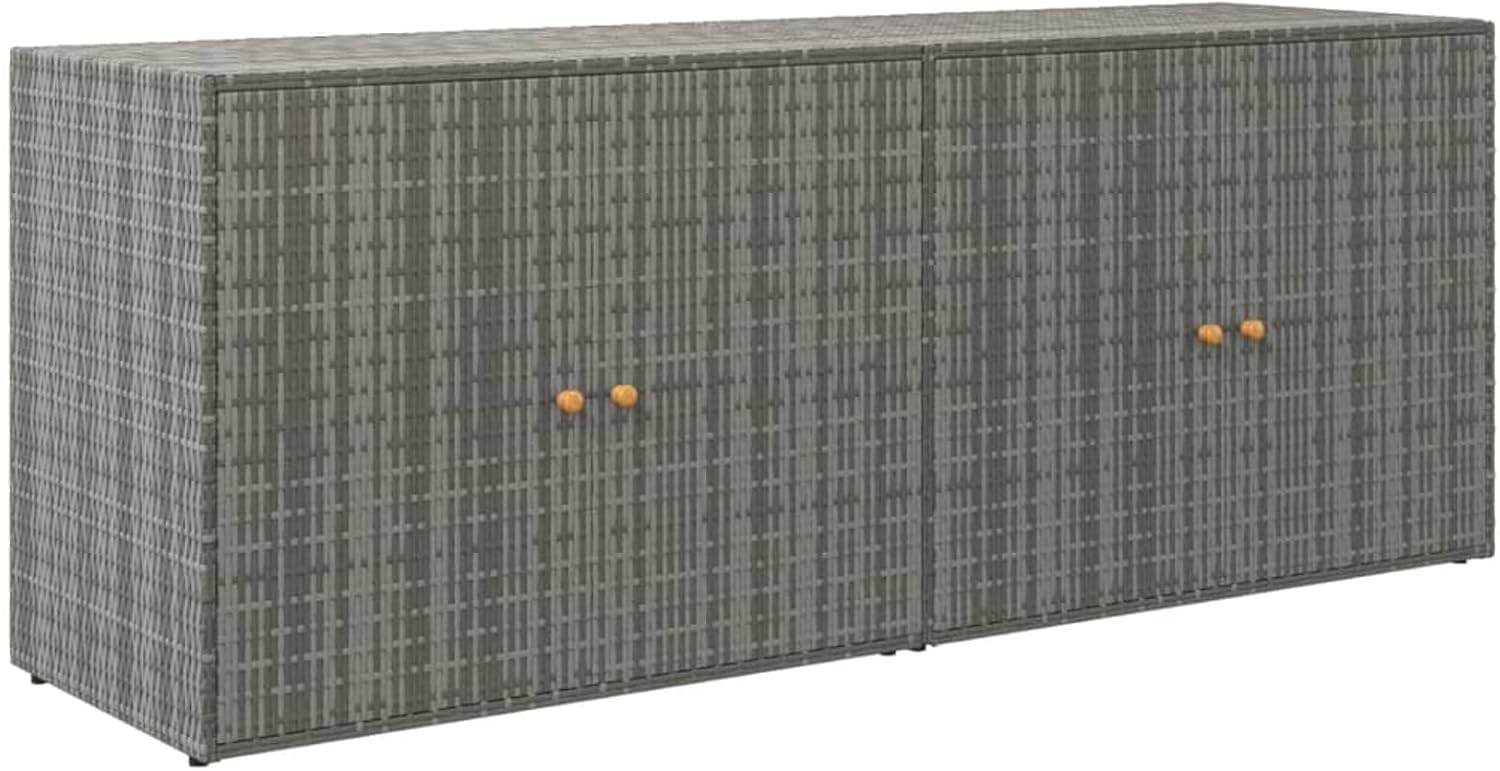 LAPOOH Garden Storage Unit Grey 198 x 55.5 x 80 cm Polyrattan, Furniture, Cabinets and Storages, Cabinets and Stoves (SPU:319871)