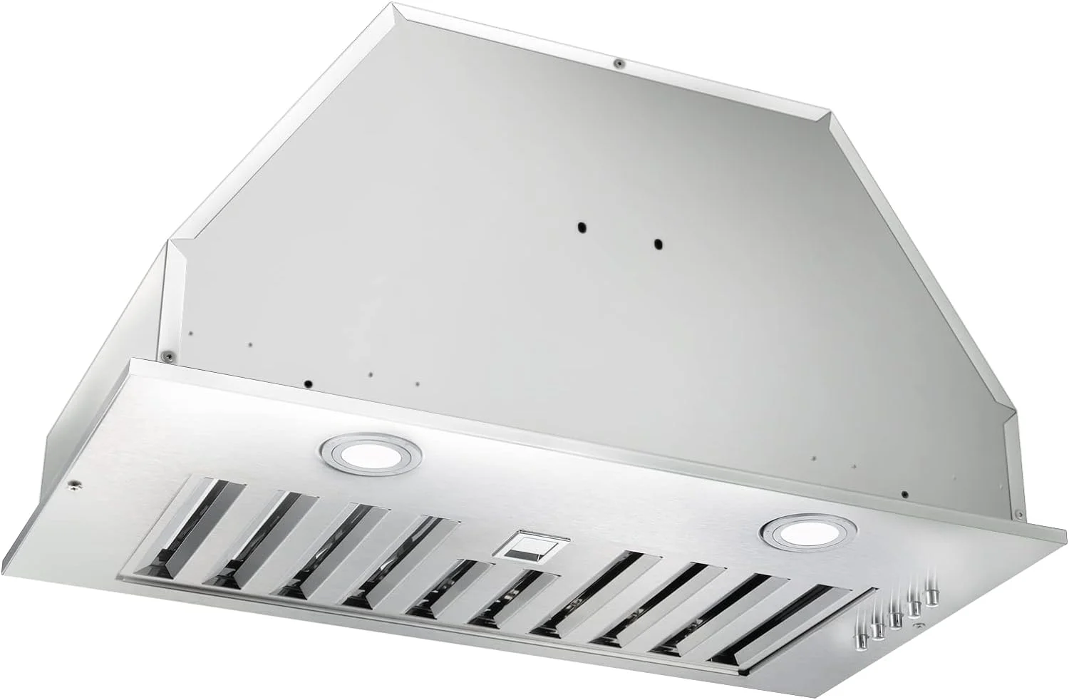 20 inch Range Hood Built-in 800CFM Stainless Kitchen Vent Exhaust 3-Speed with Led Bulb Filters 120V