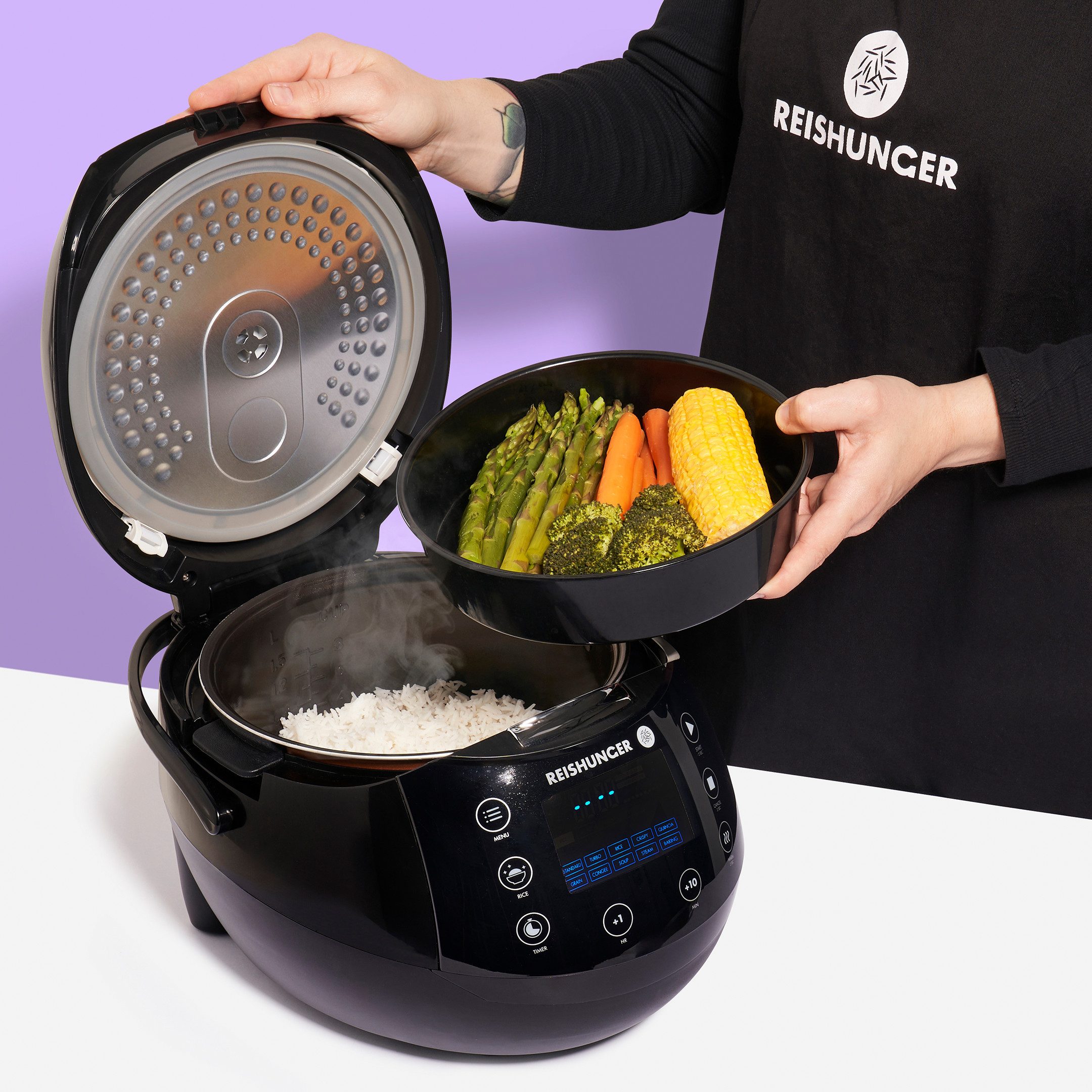 Reiskocher REISHUNGER Digitaler Reiskocher, schwarz, 1,5L, Kennenlernset