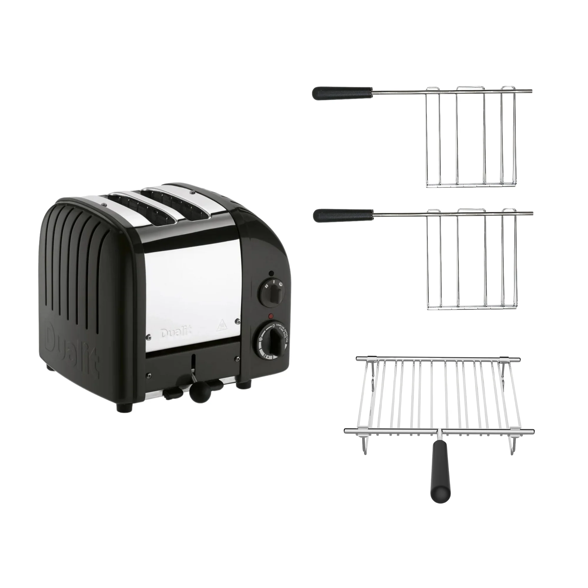 2025 Dualit Toaster Set 3 �C 2-sleuf Toaster met Broodjeshouder en Twee Sandwichklemmen