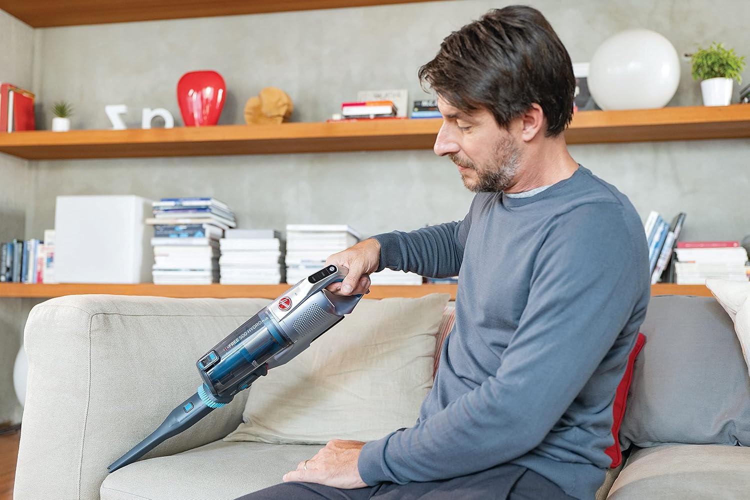 Hoover HF522YSE 011 Aspirapolvere a bastone 2 in 1 Batteria Secco e bagnato Micro Senza sacchetto 0,45 L 330 W Grigio