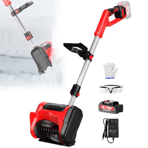 Spazzaneve Elettrico Senza Fili, Pala da Neve Automatica 2200 Giri/min con Asta Telescopica 93 125 cm, Larghezza di Pulizia 30 cm, Spazzaneve a Spinta Manuale da 1200 W per Patio, Vialetto di Ponte : Amazon.it: Giardino e giardinaggio