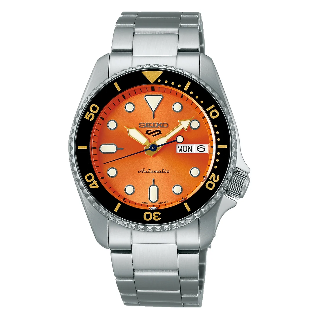 Orologio Seiko 5 sports SRPK35K1 misura media 38mm arancio