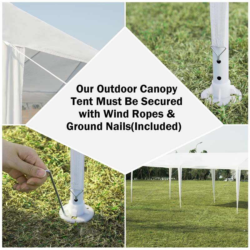 Eletriclife 10 x 30 FT Outdoor Party Wedding Gazebo Canopy Tent with 5 Removable Sidewalls