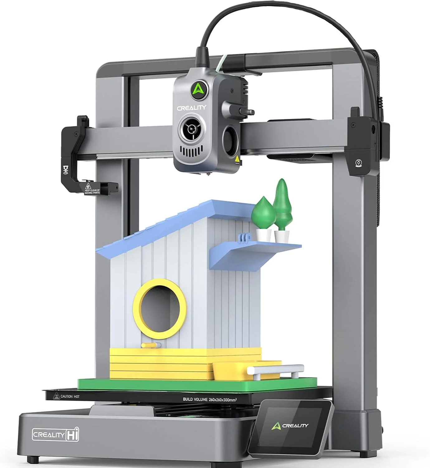 Creality Hi (A) 3D Drucker, 500 mm/s max. Hochgeschwindigkeit, 260×260×300 mm, mit Kamera & Filamentsensor, Auto-Leveling, vormontiert