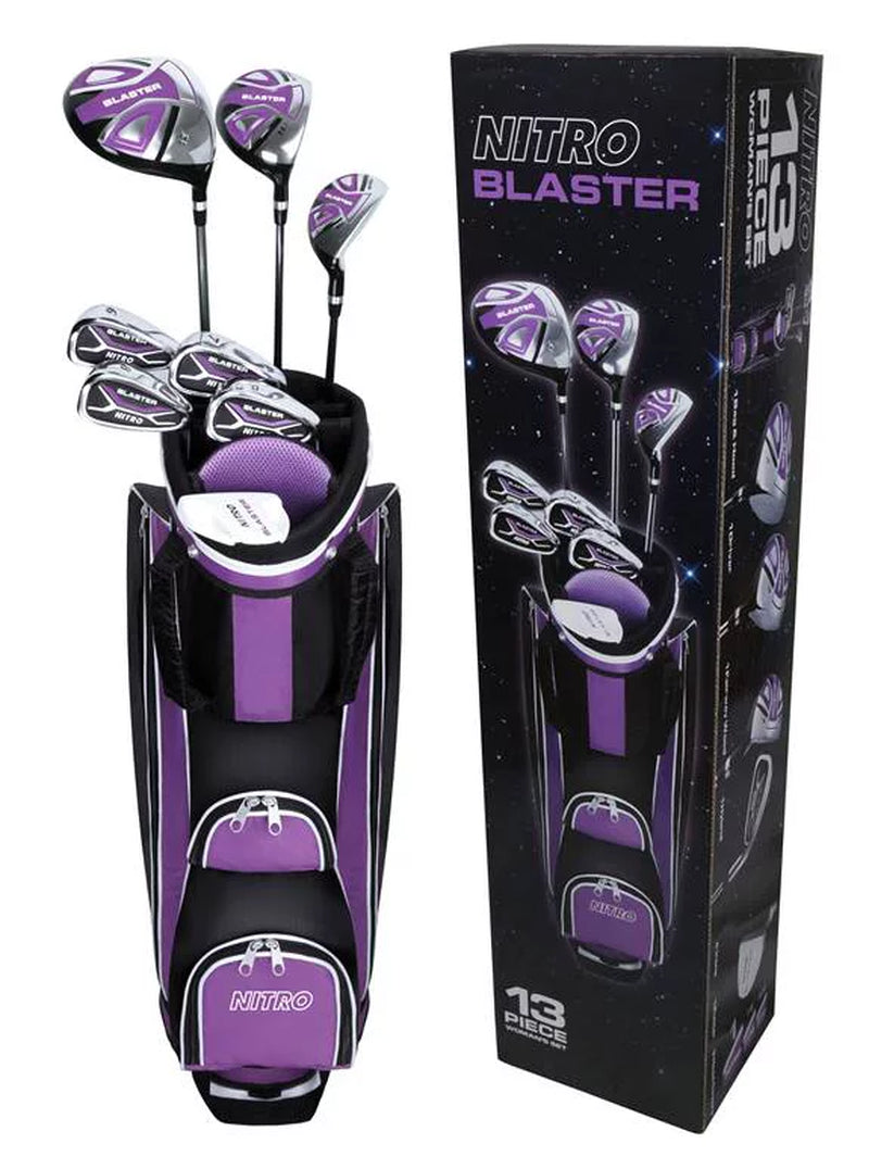 Nitro Ladies’ 13-Piece Right-Handed Golf Set with Graphite Driver & Cart Bag