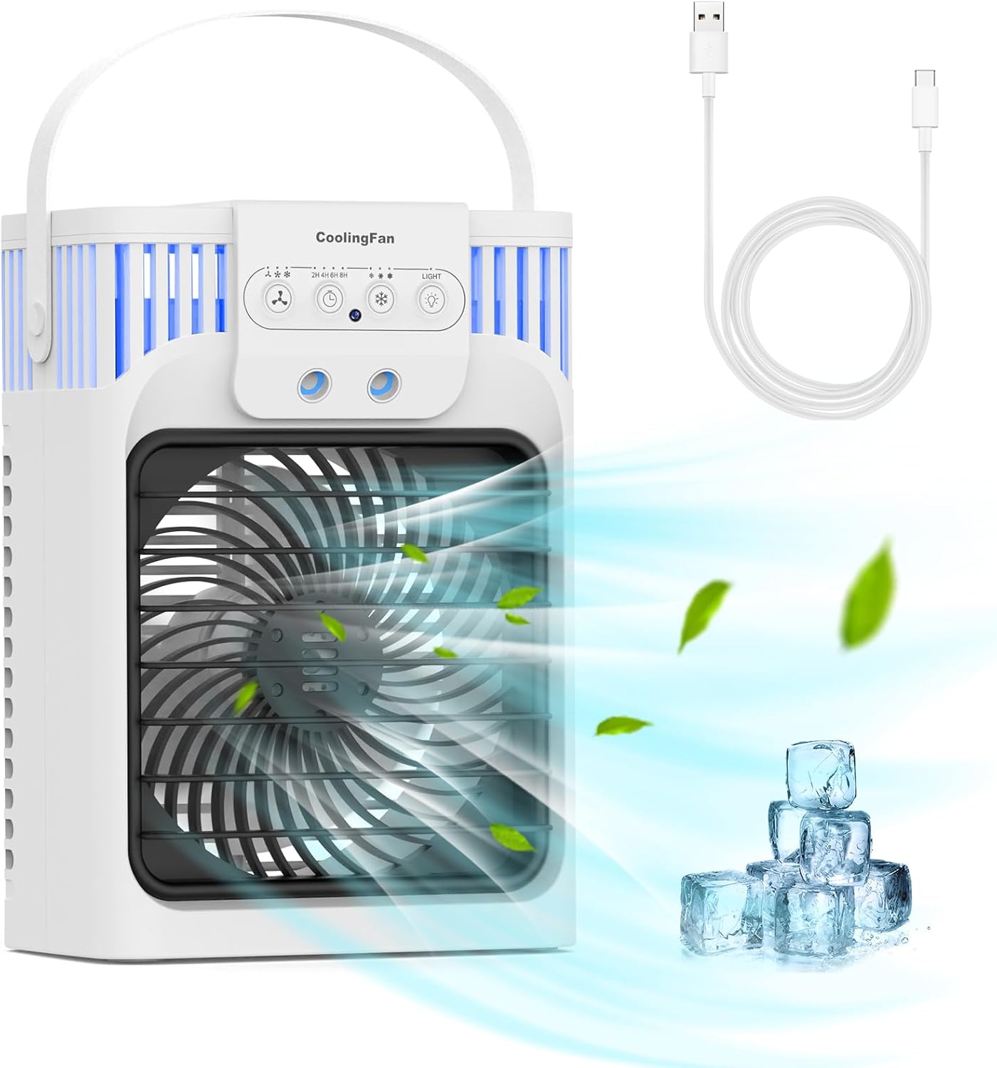Anveltech Portable Air Conditioner, MiNi Portable Quiet Mobile Air Conditioner, 4 in 1.3 Speed, Timing Function, Suitable for Bedroom, Camping (Black)