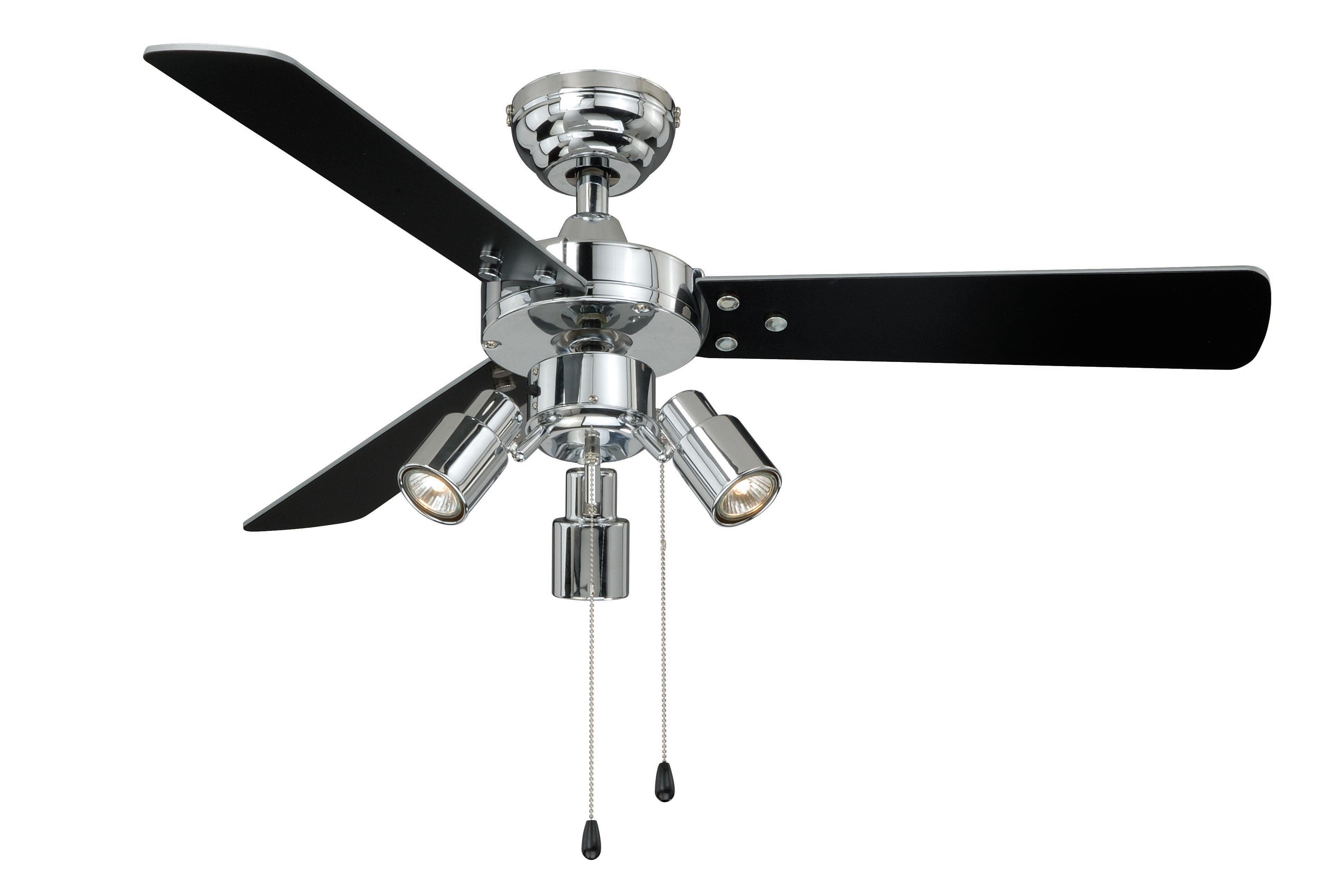 Deckenventilator Deckenventilator Cyrus Chrom mit Licht & Zugketten