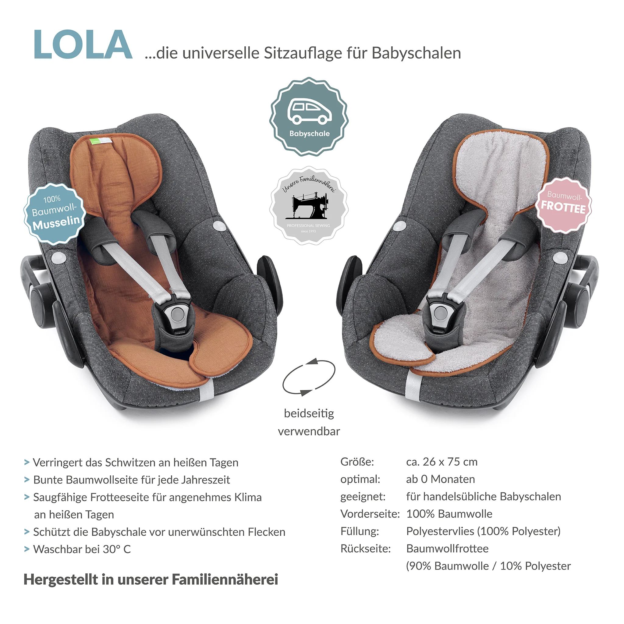 LOLA die musselin Sitzauflage