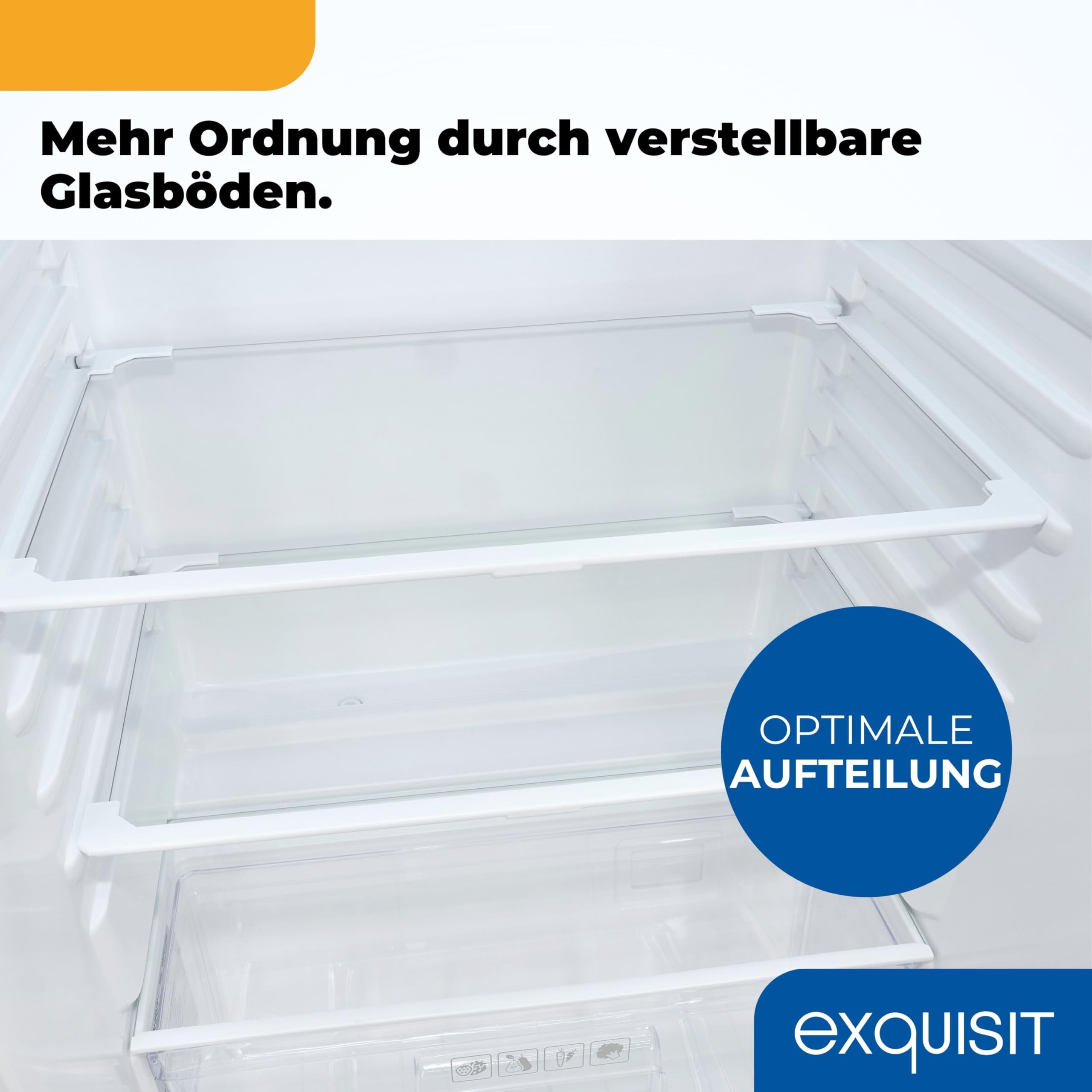 Einbau-Kühlschrank 129 Liter, 88 cm Nische, Vollraum, weiß, 39 dB, Türanschlag wechselbar
