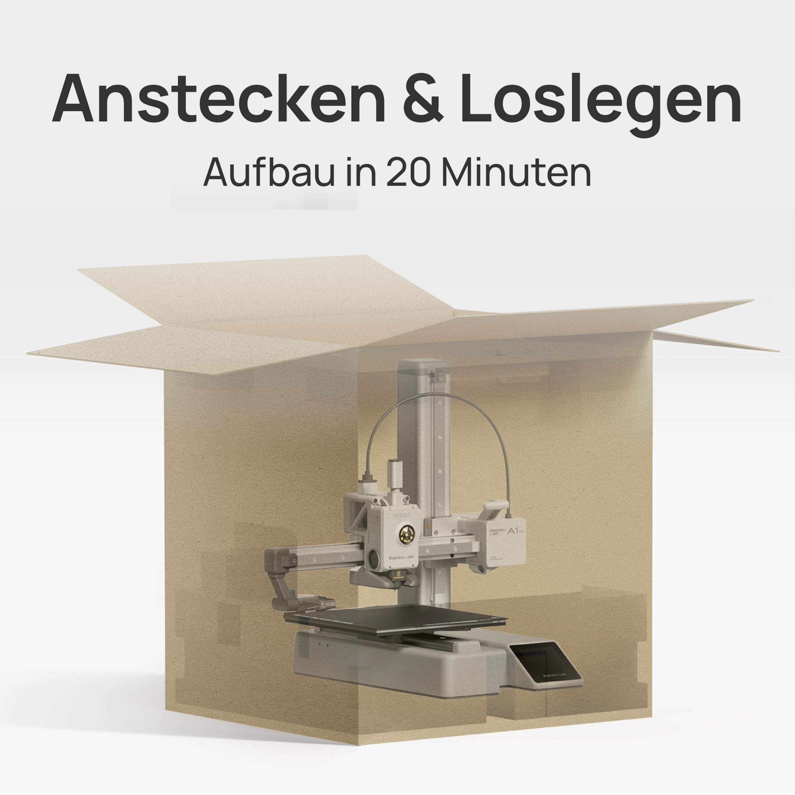 3D-Drucker A1 Mini mit LED-Lampen-Set kompakte Bauweise automatische Kalibrierung Hochfrequenz-Flusskontrolle