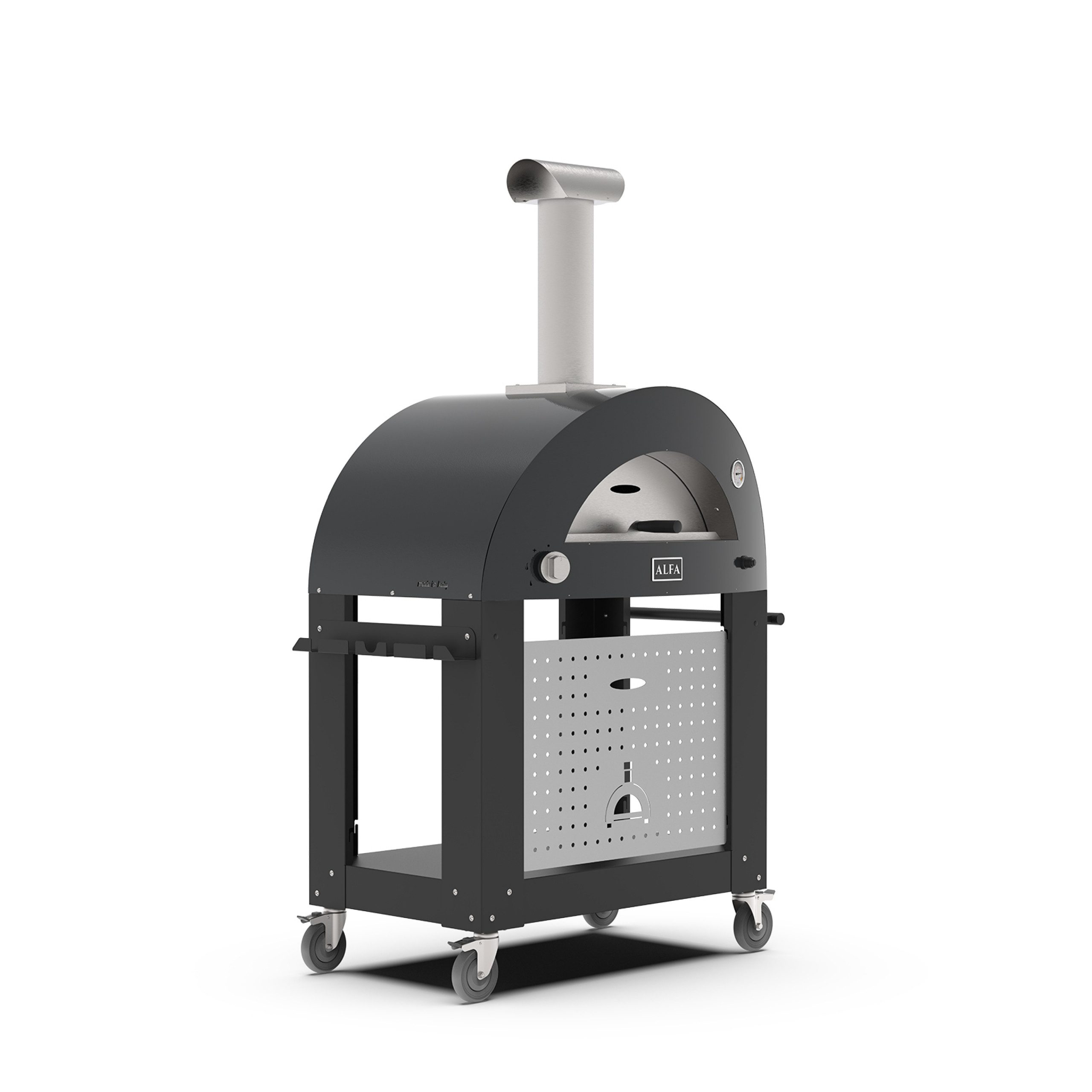 Pizzaofen Alfa Forni Unterbau 5 Pizze für MODERNO Pizzaofen Schwarz BF-5P-NEGO
