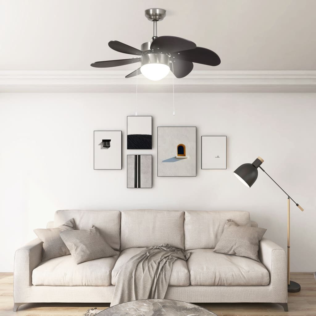 Deckenventilator Deckenventilator mit Lampe 76 cm Dunkelbraun