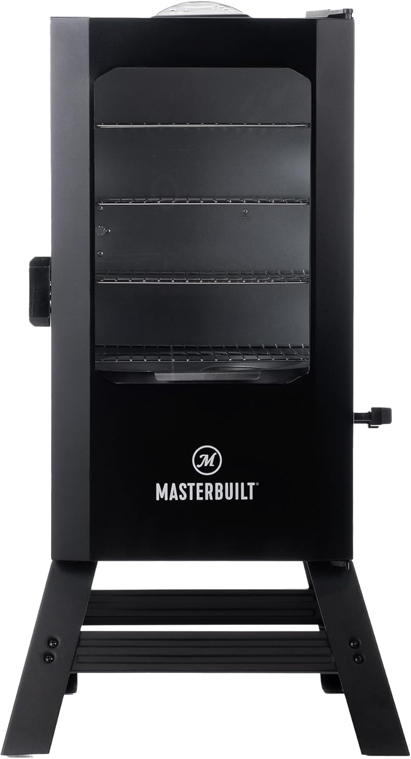 Masterbuilt® 30-inch Digital Electric Vertical BBQ Smoker with Leg Kit  Side Wood Chip Loader and 710 Cooking Square Inches in Black  Model MB20070421
