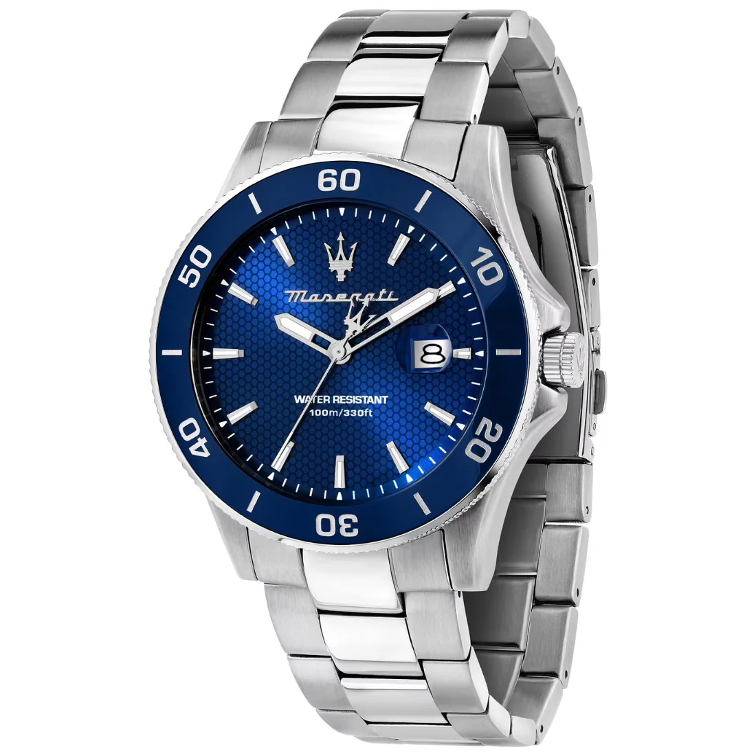 Orologio Maserati Competizione in acciaio quadrante nido d'ape blu
