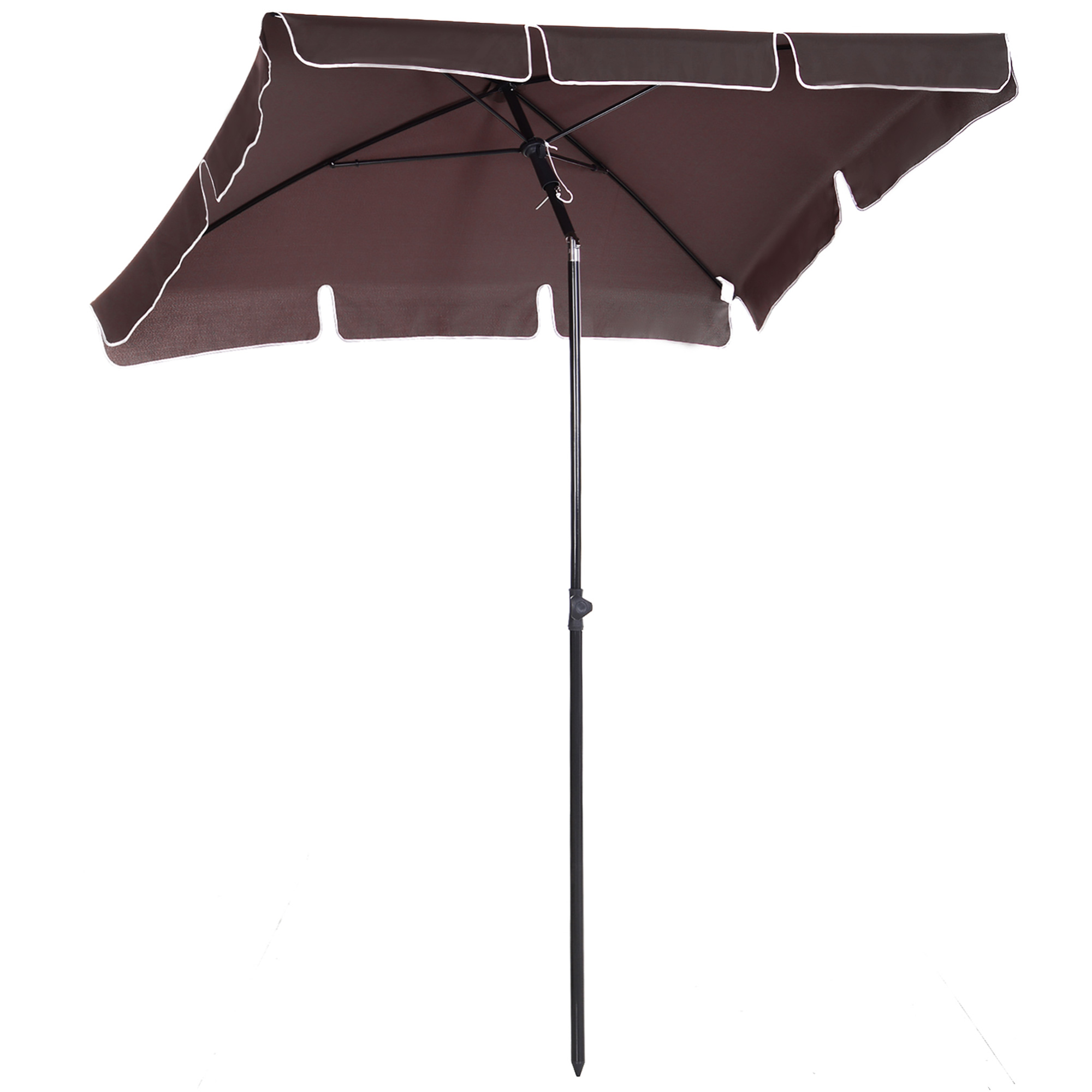 Outsunny Sonnenschirm Strandschirm Gartenschirm Schirm Balkonschirm Sonnenschutz knickbar Kaffee-Braun