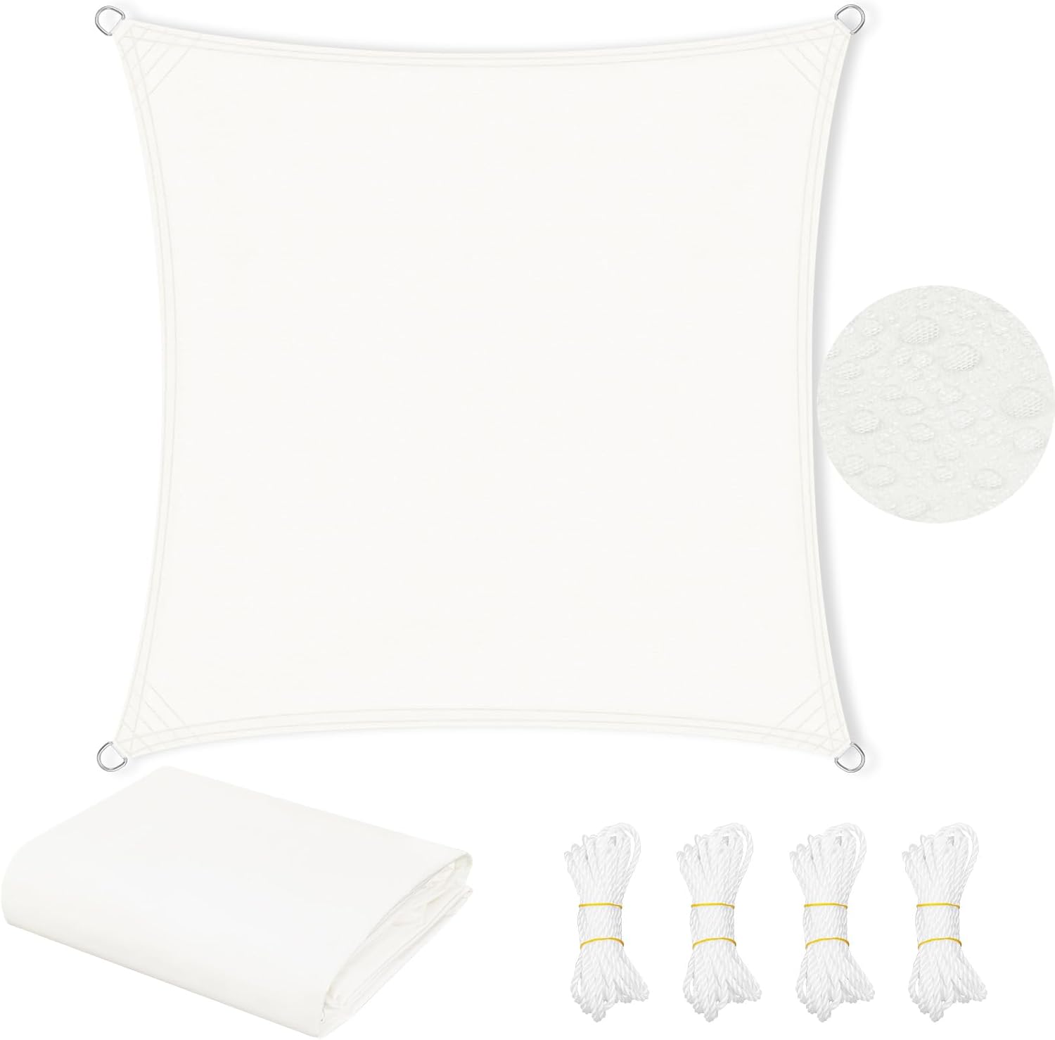 WOLTU Telo Ombreggiante in PES, Poliestere 200 g/m虏, Vela Ombreggiante Impermeabile, Telo Parasole per Esterni, Protezione Solare, con Anelli a D e Corde, per Balcone, Pergolato,3x5 m, Grigio Scuro