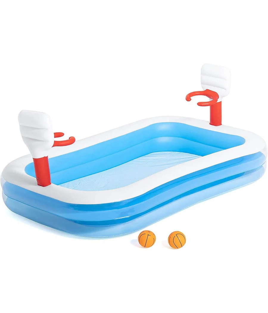 Trade Shop - Piscina Gonfiabile Per Bambini 3 Anni+ Gioco Pallacanestro Basket Giardino
