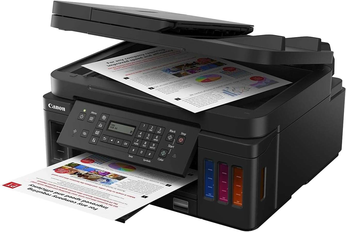 All in one Printer Home Office | Wireless Super Tank Printer | Copier | Scan, | Fax and ADF with Mobile Printing, Black, Works with Alexa