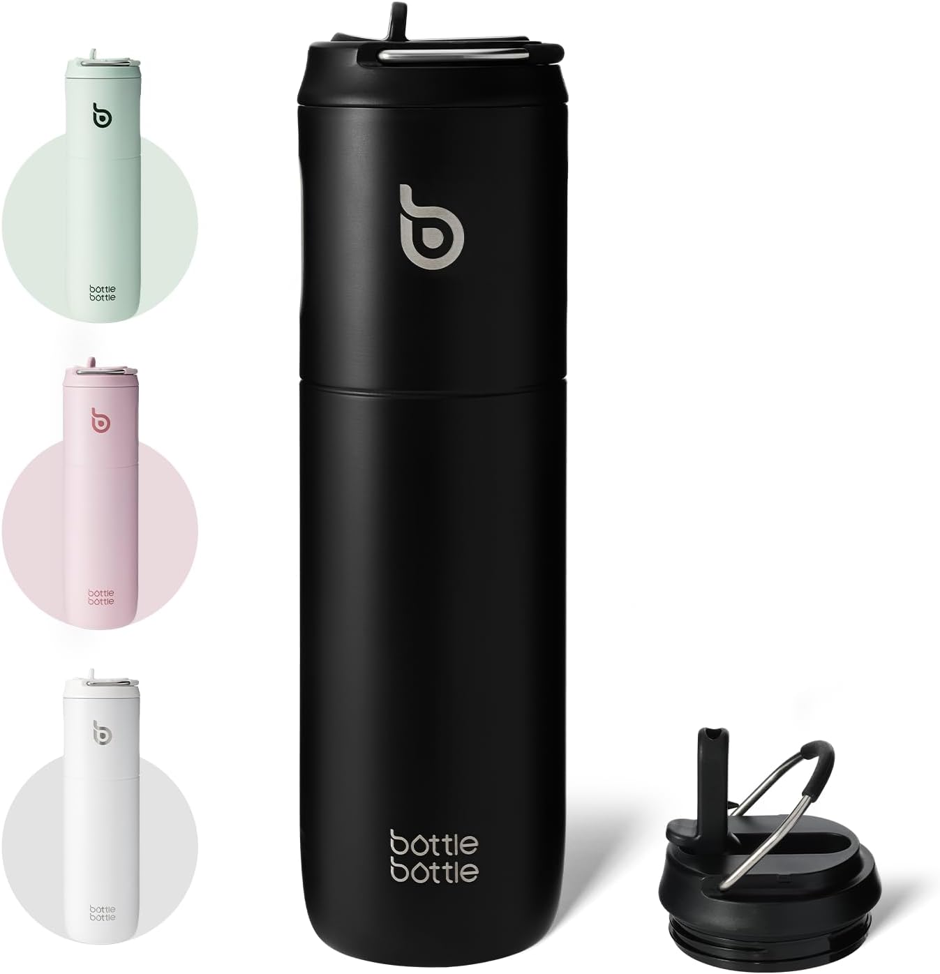 BOTTLE BOTTLE Borraccia con Cannuccia Sportiva Borraccia Termica Palestra 700ml Thermos Bevande Calde (Verde latte)