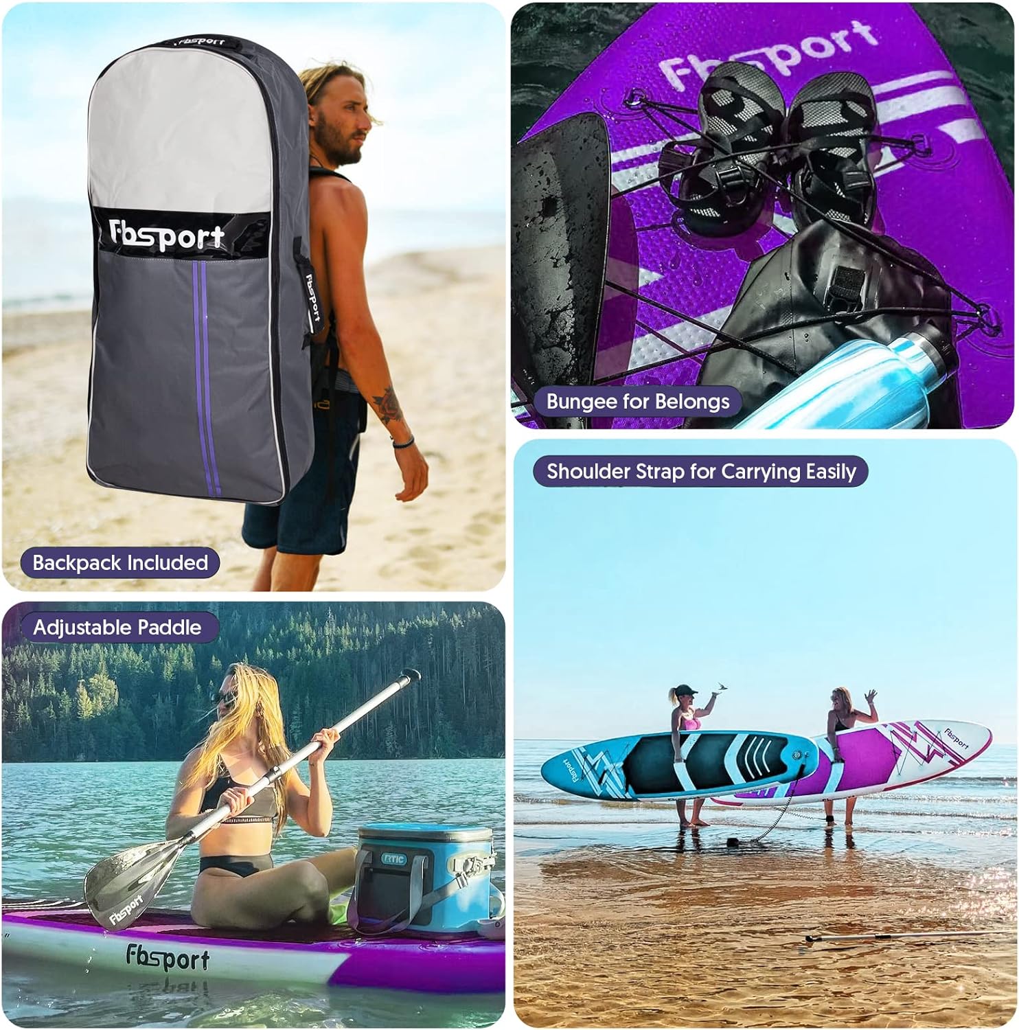Premium-Stand-Up-Paddle-Board, Yoga-Board mit strapazierf?higem SUP-Zubeh?r und Tragetasche | Breiter Stand, Surf-Kontrolle, rutschfestes Deck, Leine, Paddel und Pumpe f��r Jugendliche und Erwachsene