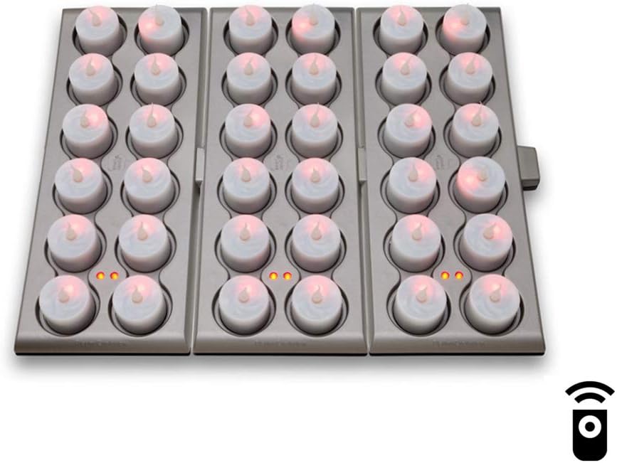 Led Teelichter wiederaufladbar mit Fernbedienung und Ladestation, elektrische Led-Kerzen, Flackernde Kerze ohne Flamme wasserdicht auch für Outdoor, Teelicht aufladbar 12 Stück