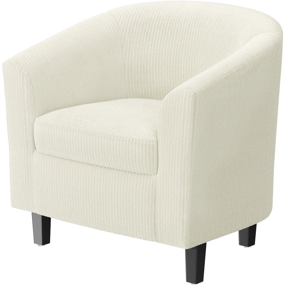 Renwick Faux Leather Barrel Accent Chair for Living Room, Set of 2, Black