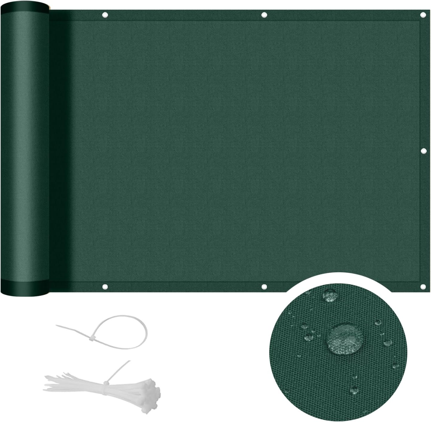 COOL AREA Frongivista per Balcone in PES, Impermeabile Anti-UV Recinzione Copertura per Balcone Giardino,100x1000cm,Verde