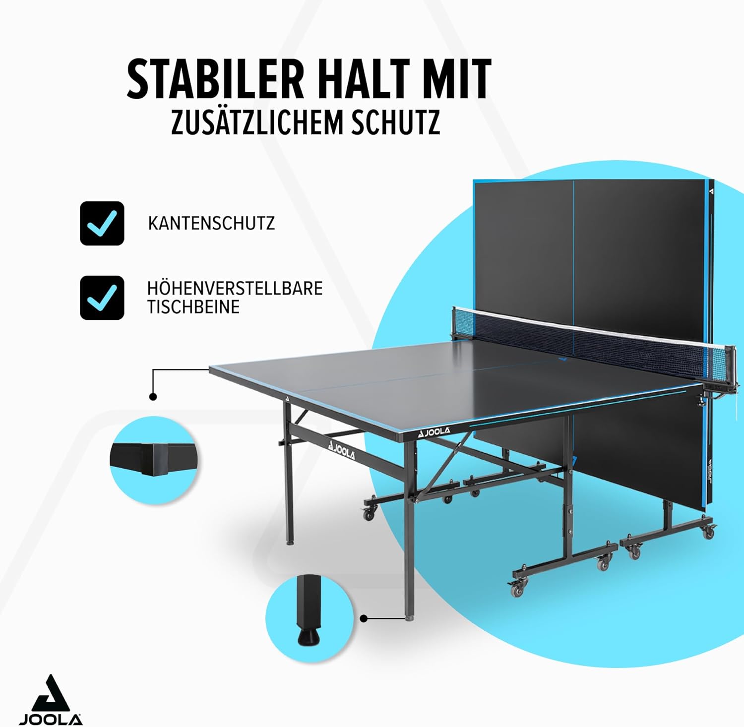 JOOLA Tavolo da ping pong professionale per esterni, 6 mm, superficie composita in alluminio, resistente alle intemperie, pieghevole, con rete inclusa