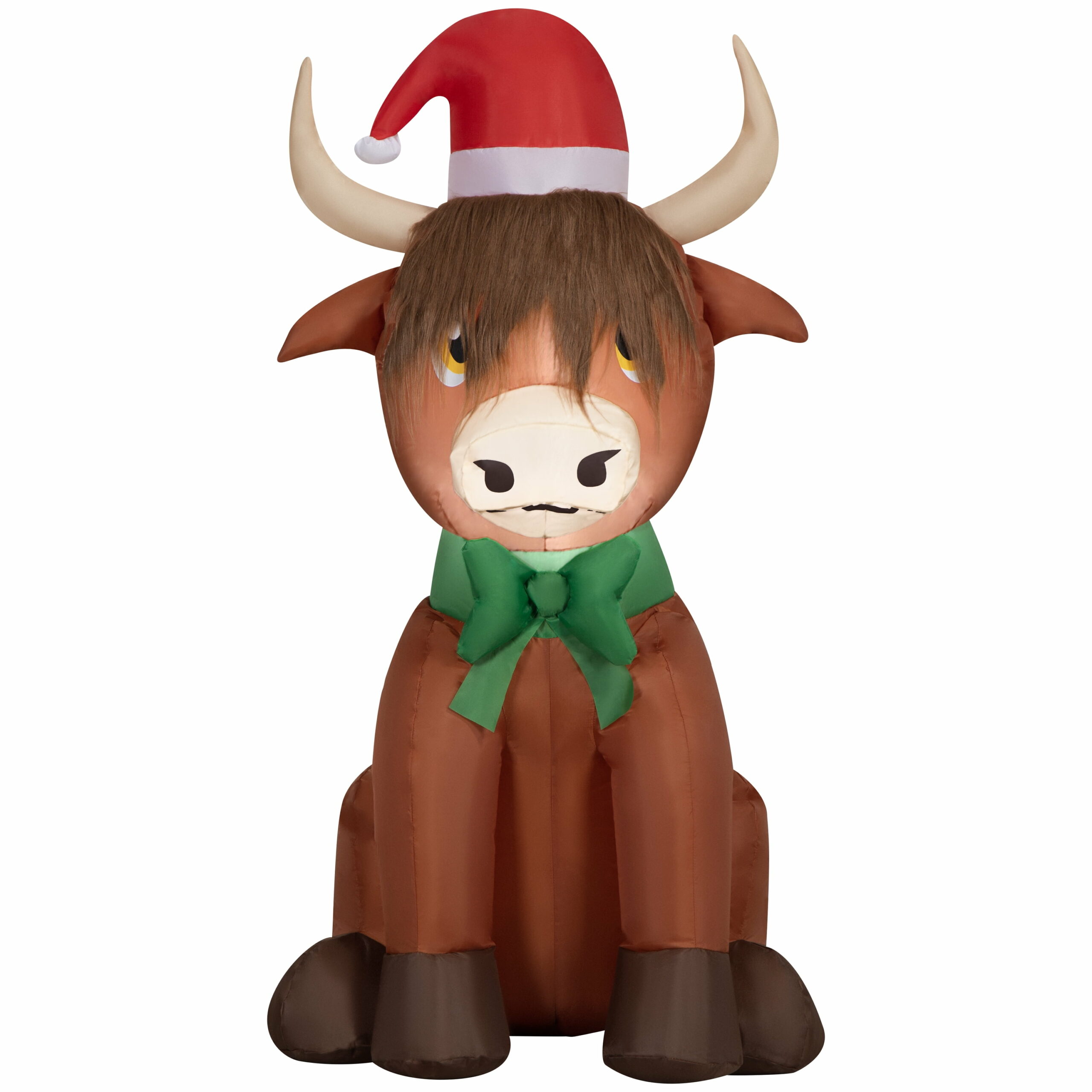 Gemmy Christmas Inflatable Highlander Cow, 3.5 ft, LED Lit Yard Decoration