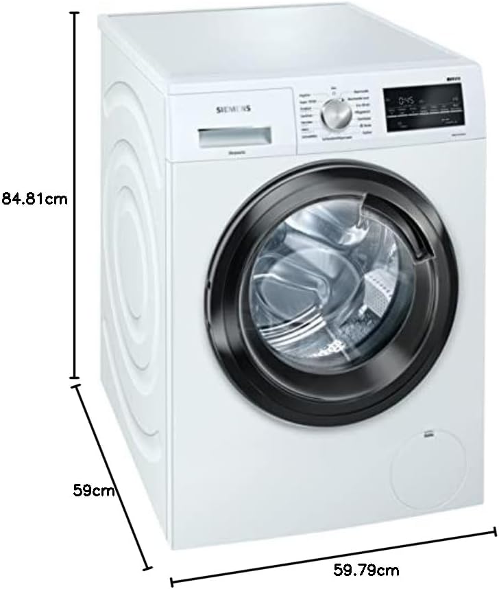 Siemens WM14G400 iQ500 Waschmaschine / 8kg / C / 1400 U/min/Outdoor Programm/varioSpeed Funktion/Nachlegefunktion/aquaStop, Wei/Schwarz