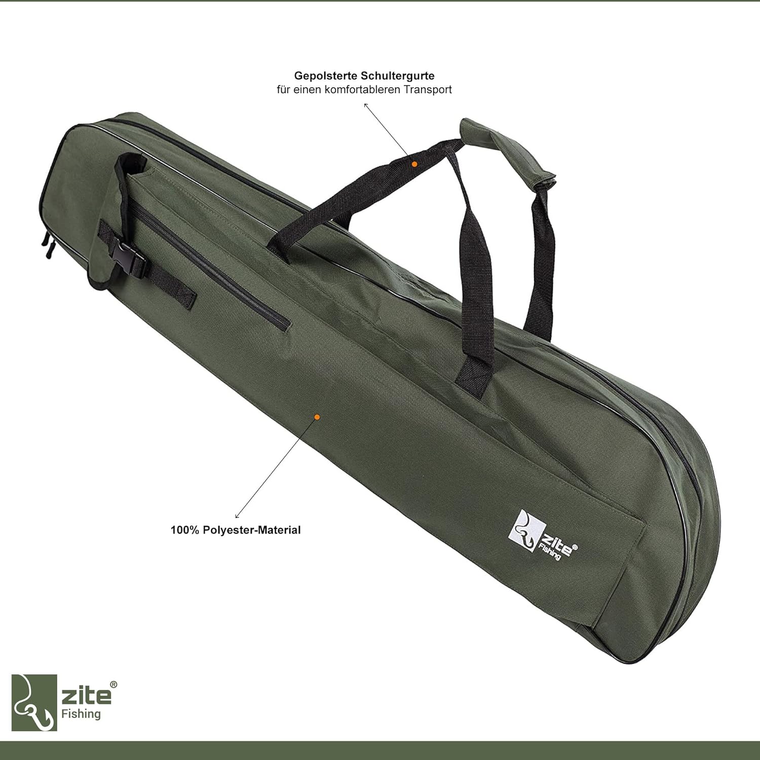 Zite Fishing Angel-Set Feeder-Angeln / 2 Feeder-Ruten 3,60m / 2 Angelrollen mit Schnur Bespult + Alu-Ersatzspulen / 1 Rutentasche 150cm / 1 Unterfangkescher 2,10m