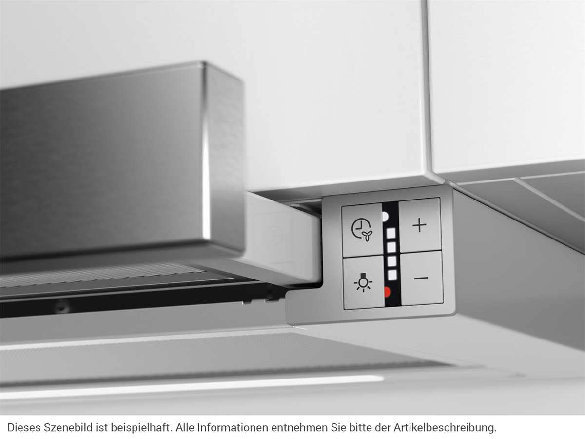 Flachschirmhaube 60 cm für Abluft- oder Umluftbetrieb, 660 m³/h, elektronische Steuerung
