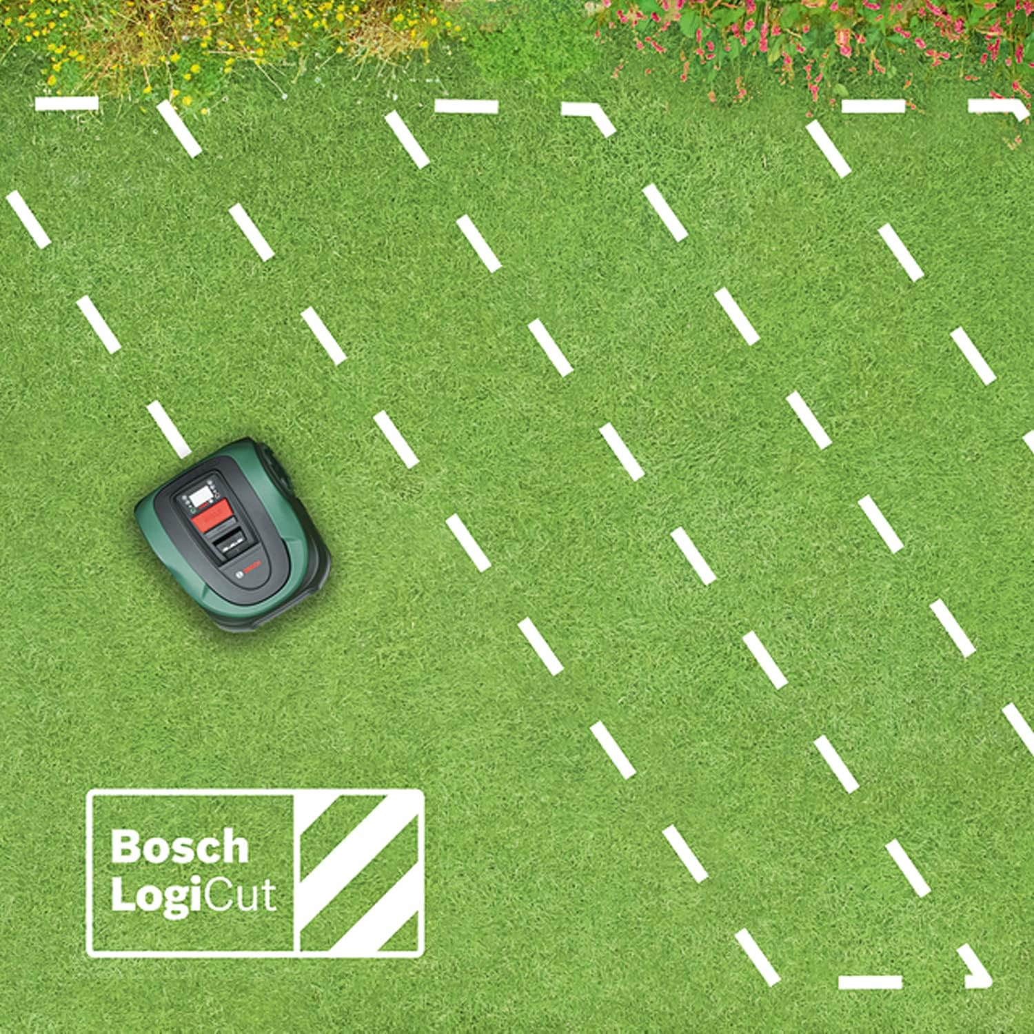 Bosch Rasenmäher Roboter Indego XS 300 (mit integriertem 18-V-Akku, Ladestation enthalten, Schnittbreite 19 cm, für Rasenflächen bis 300 m2, im Karton)