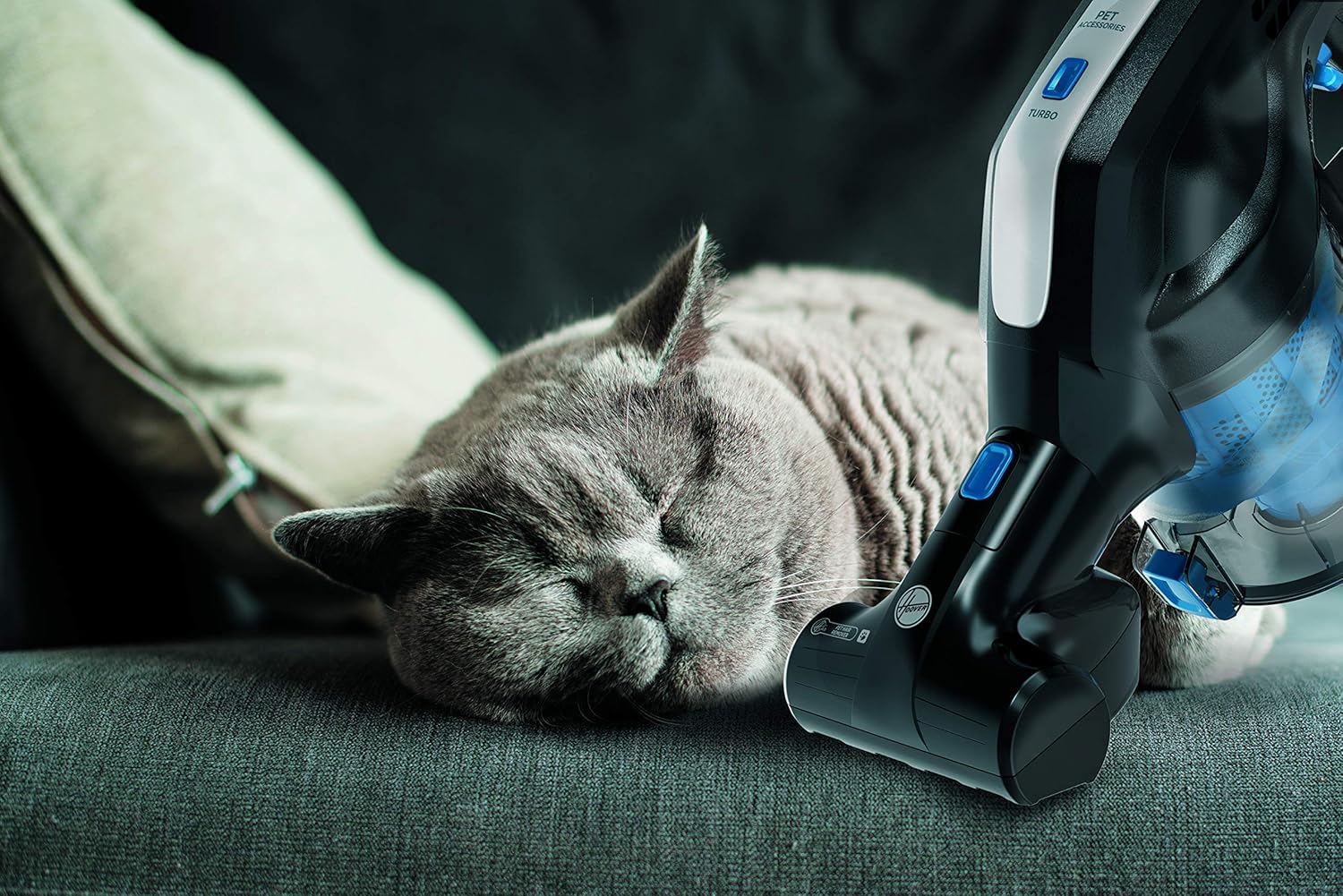 Hoover H-Free 200 HF222UPT Scopa Elettrica Ricaricabile senza Fili, Tecnologia Ciclonica, Multifunzione, Spazzola per Peli Animali, Batteria 22V, Potenza 220 W, Autonomia 40 Min, Leggera, Nero/Blu