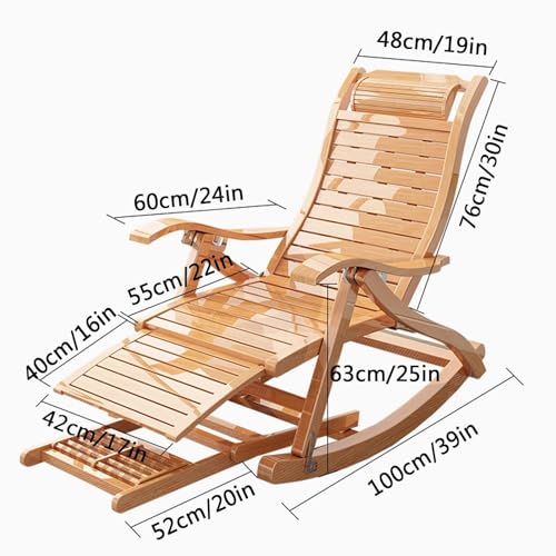 Generico Sedia a Dondolo Pieghevole, Sedia a Sdraio in bambù, Sedia reclinabile, Sedia a Dondolo Pieghevole per Adulti, sedie da Giardino, mobili da Giardino per Esterni, sedie da Soggiorno con poggi : Amazon.it: Giardino e giardinaggio