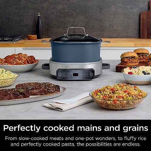 Ninja MC1101 Foodi Everyday Possible Cooker Pro, 8 in 1 Versatility, 6.5 QT, One Pot Cooking, Replaces 10 Cooking Tools, Faster Cooking, Family Sized Capacity, Adjustable Temp Control, Midnight Blue: Home & Kitchen