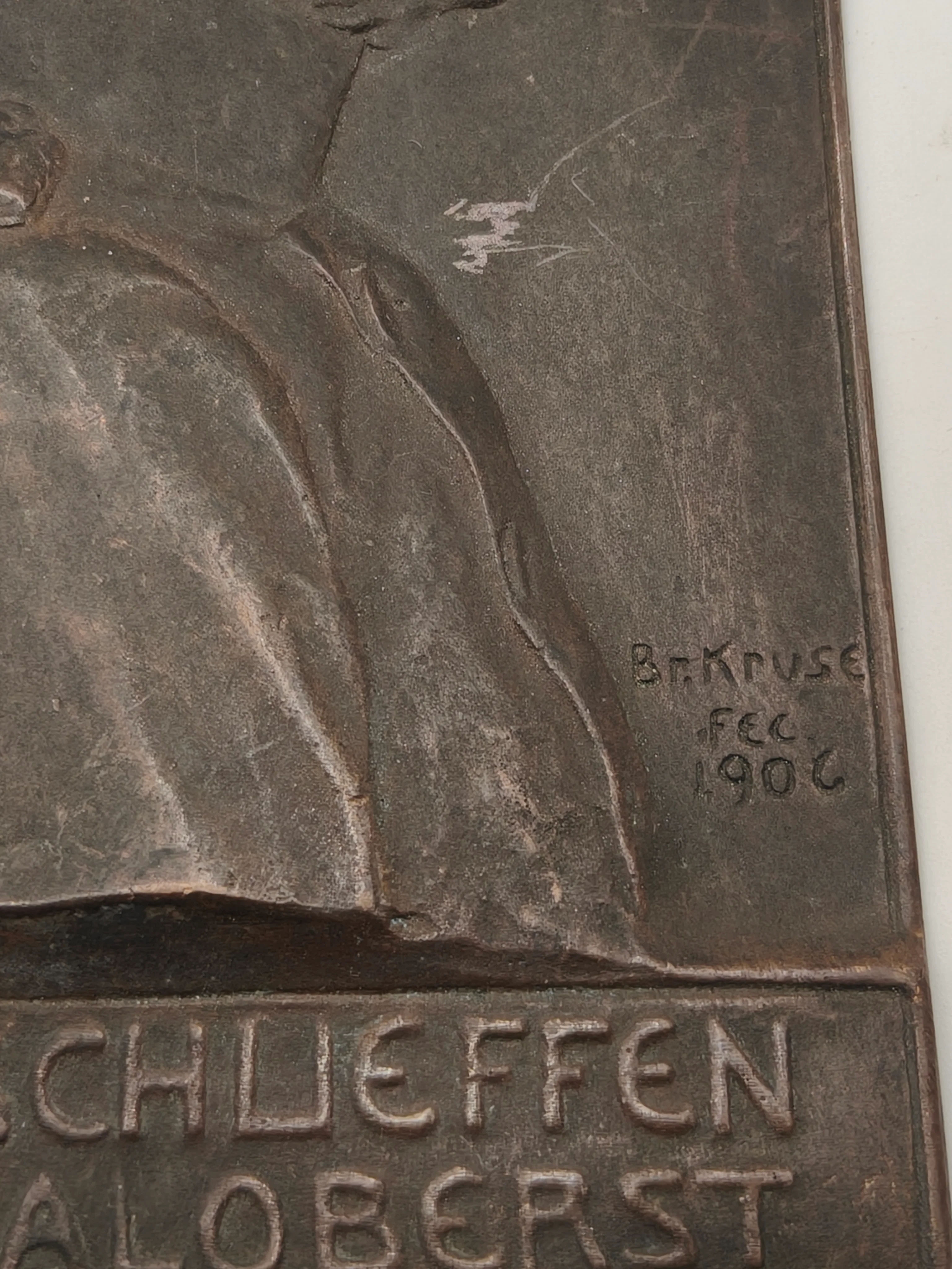 Count Schlieffen Colonel General Bronze Bronze Plaque. Germany IWW