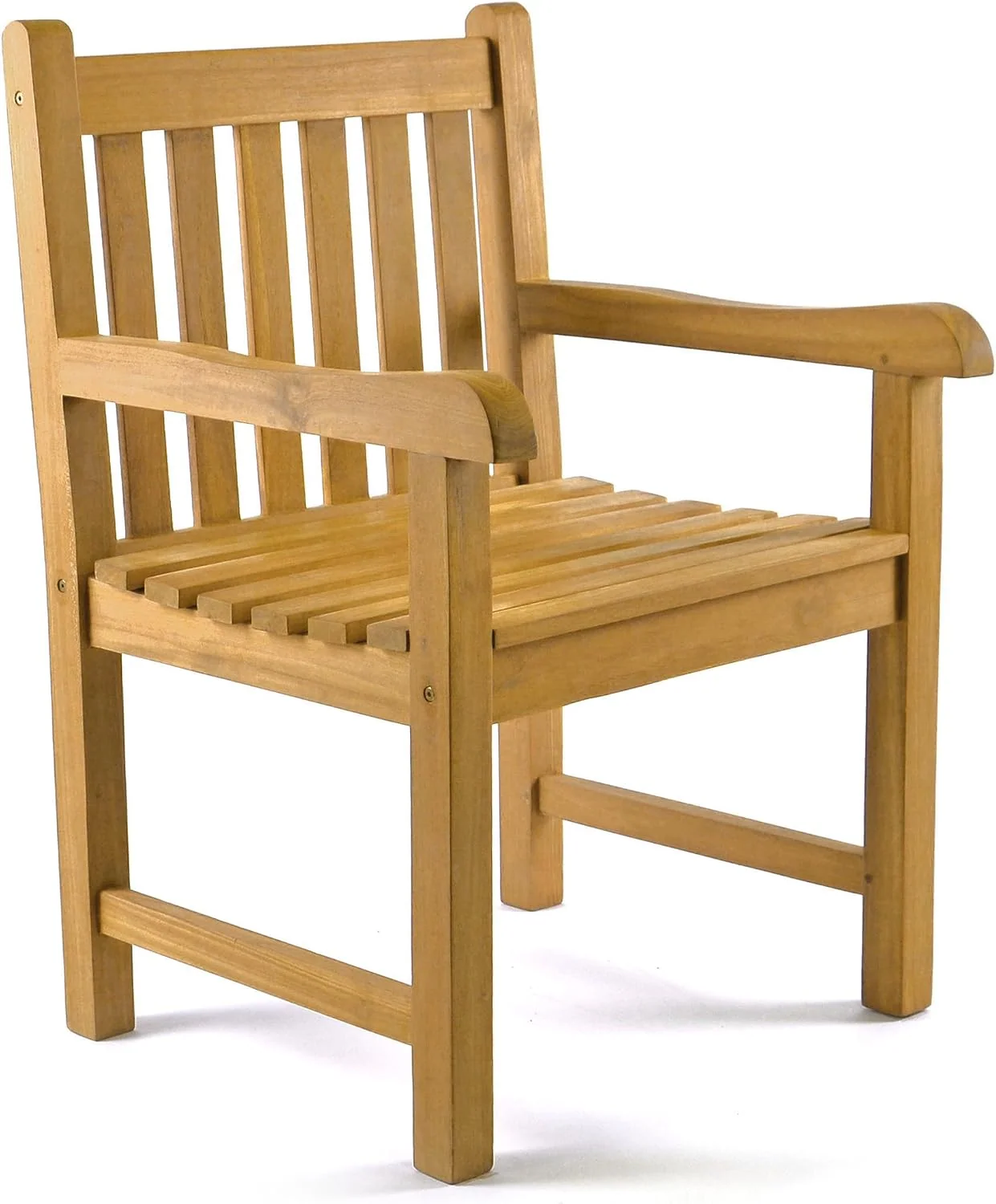 Divero Gartenstuhl Sylt Teak Holz massiv behandelt braun 91x60x62cm