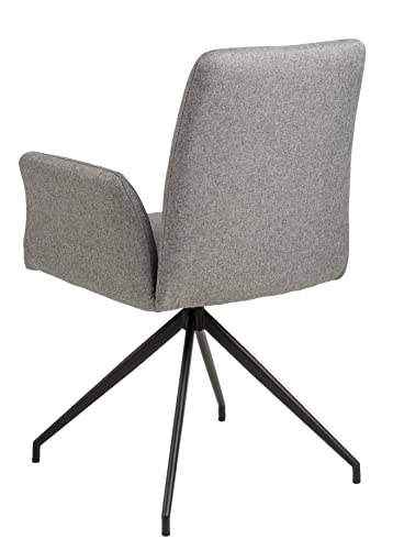 AC Design Furniture Naila Carver Sedia da Pranzo 1 pezzo Sedia da Cucina Con Braccioli Rivestimento Grigio Gambe in Metallo Nero Con Girevole H: 88 x L: 59 x P: 59 cm : Amazon.it: Casa e cucina
