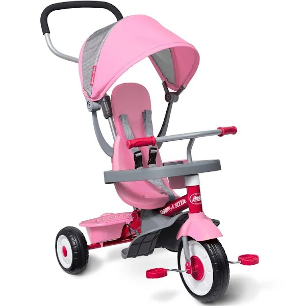 Radio Flyer 4 in 1 Tricycle Stroller for Kids with UV Canopy & Parent Handle