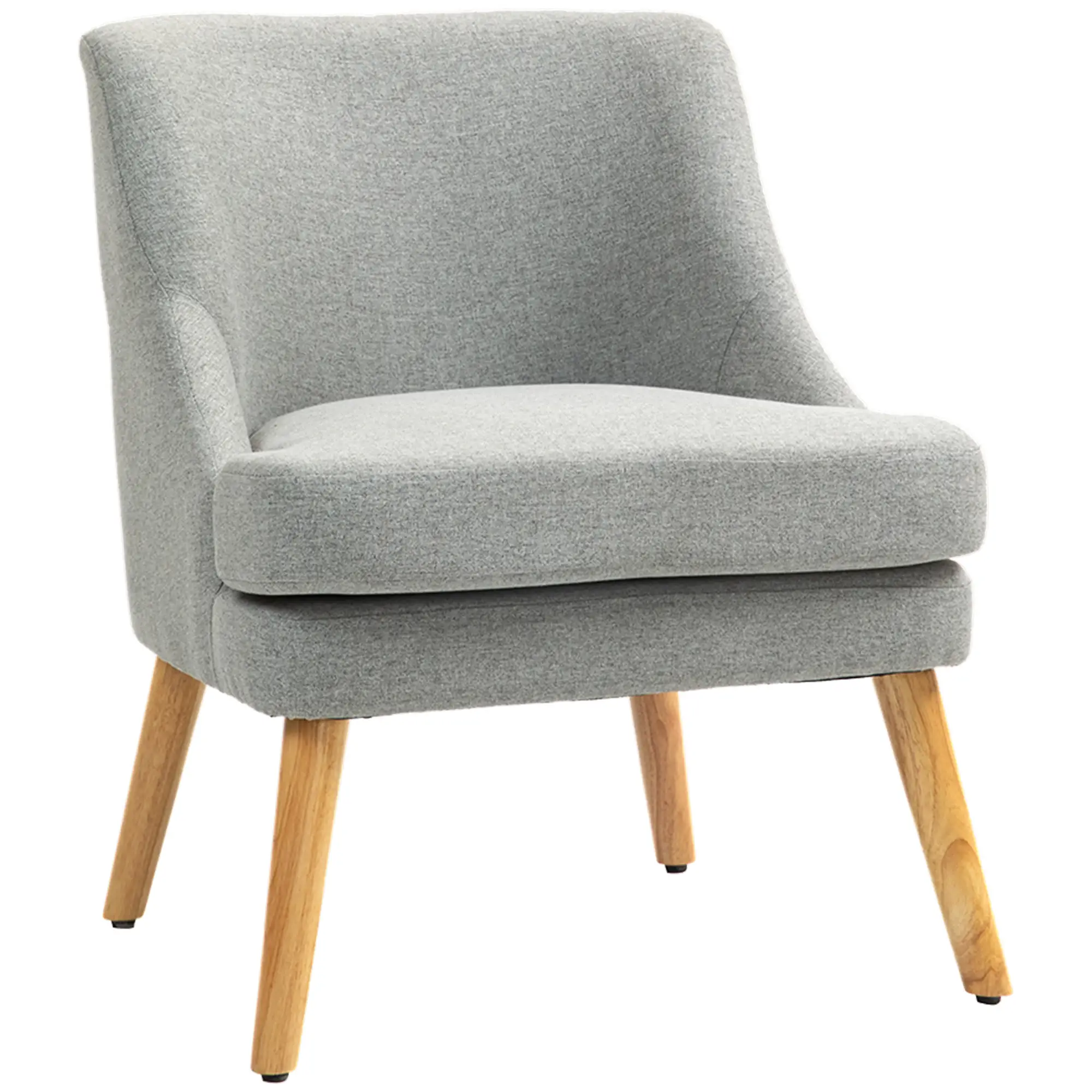 HOMCOM Polsterstuhl skandinavisches Design Loungesessel hellgrau