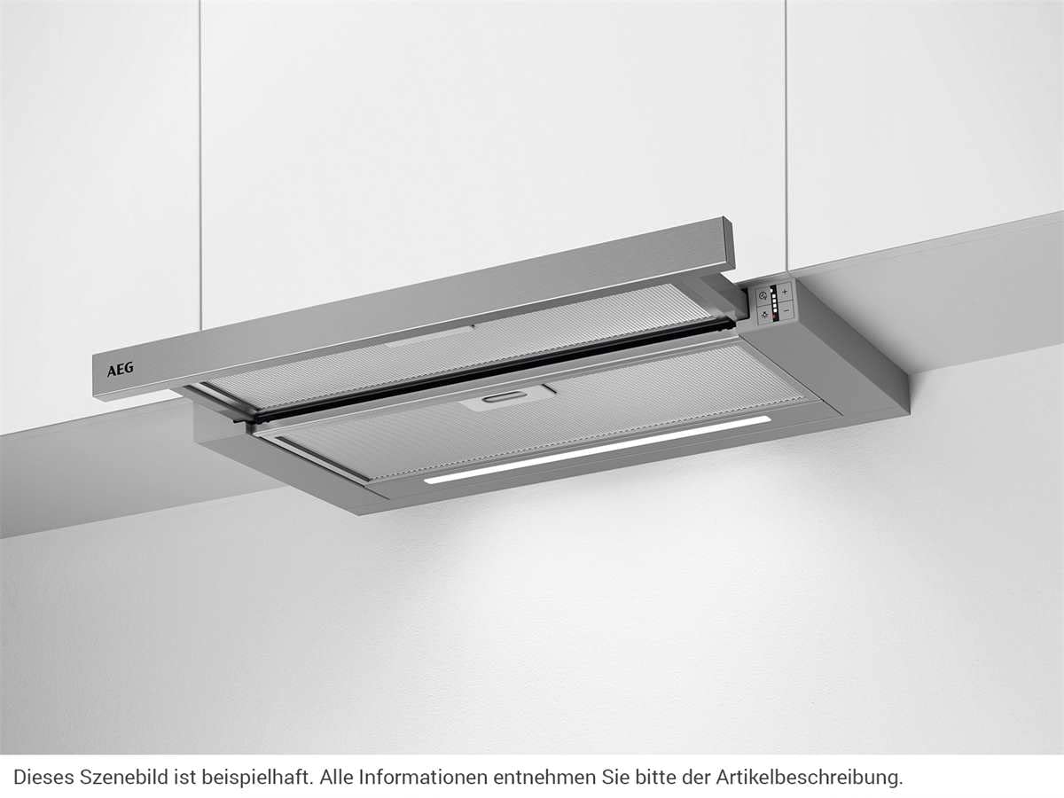 Flachschirmhaube 60 cm für Abluft- oder Umluftbetrieb, 660 m³/h, elektronische Steuerung
